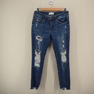 BKE Stella Dark Blue Distressed Skinny Jeans for Women Size 31